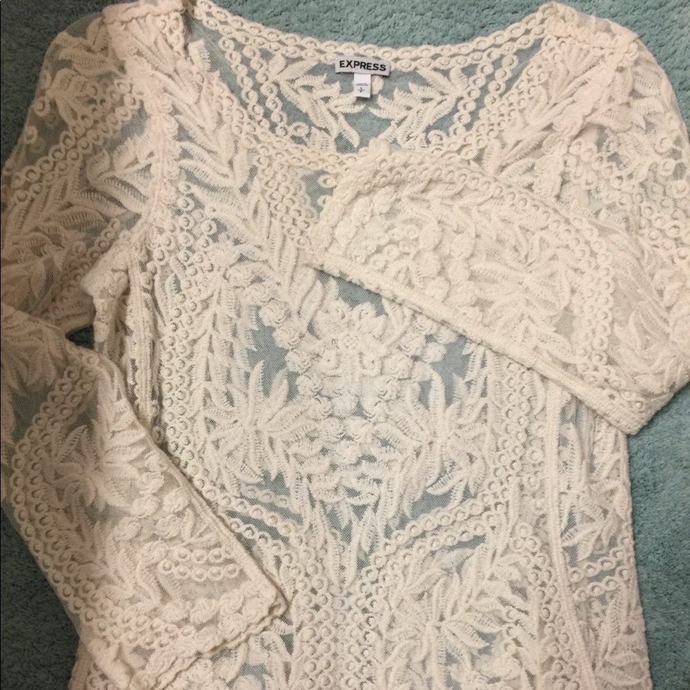 Express lace cream blouse-S SOLD🎉🎉